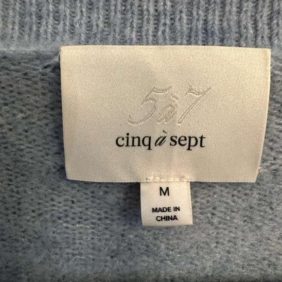 Cinq à Sept Atlas Wool Ruffle-Cuff Cardigan Light Blue Size Medium SEE DETAILS - Picture 8 of 15